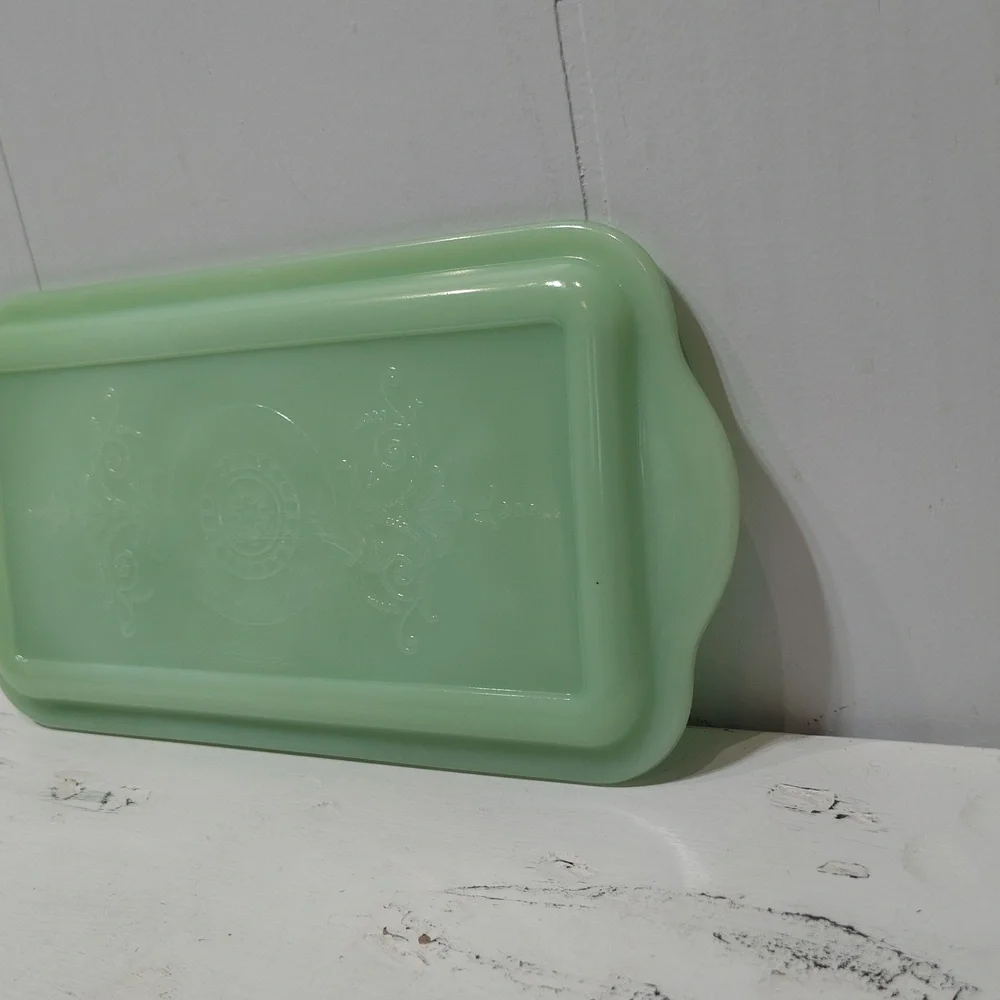 Philbe Fire-King Jadeite Refrigerator Dish Lid Rectangular Tray‎ 10”